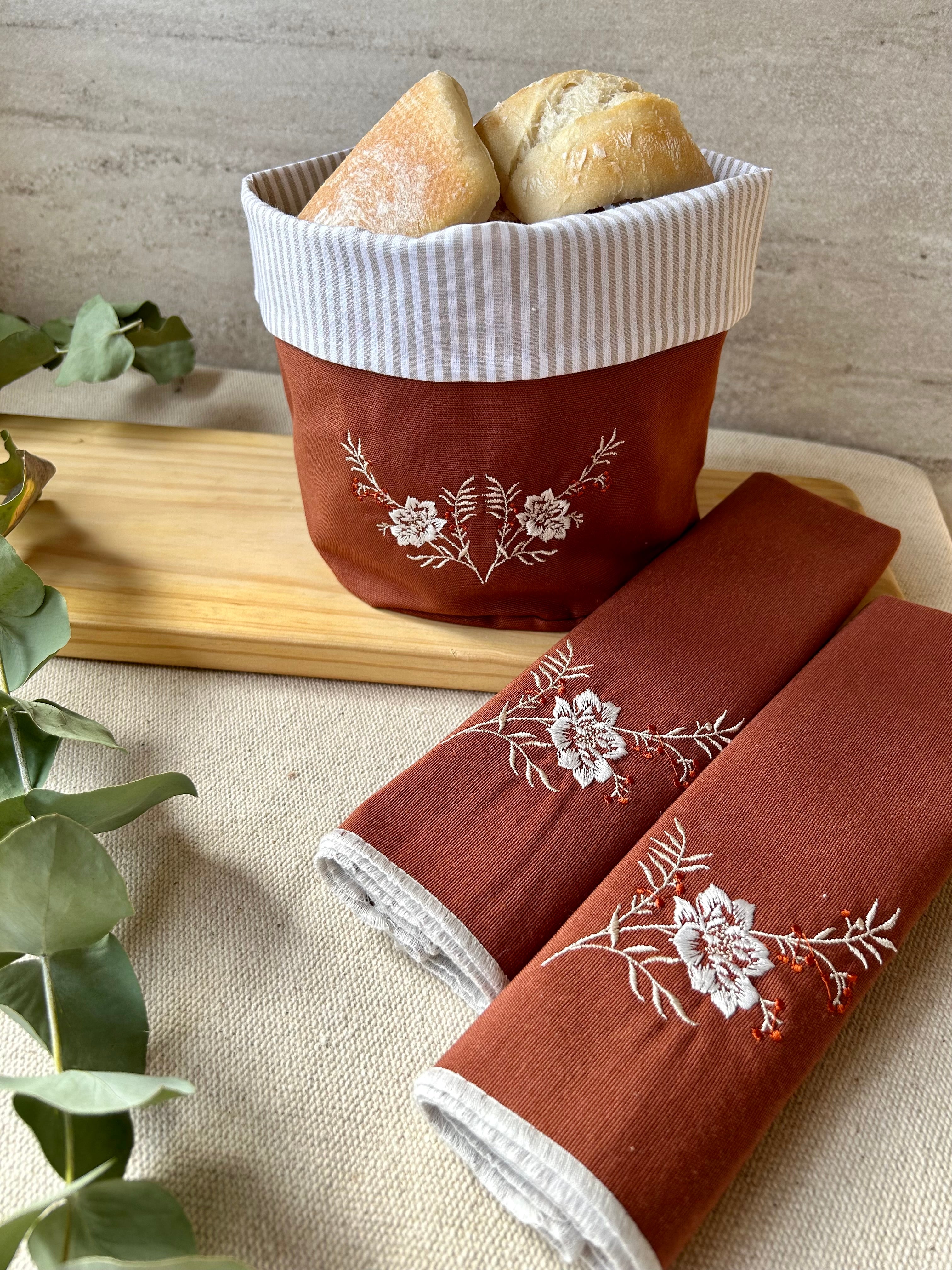 Servilletas Flor Bordada (Pack 2 uds)