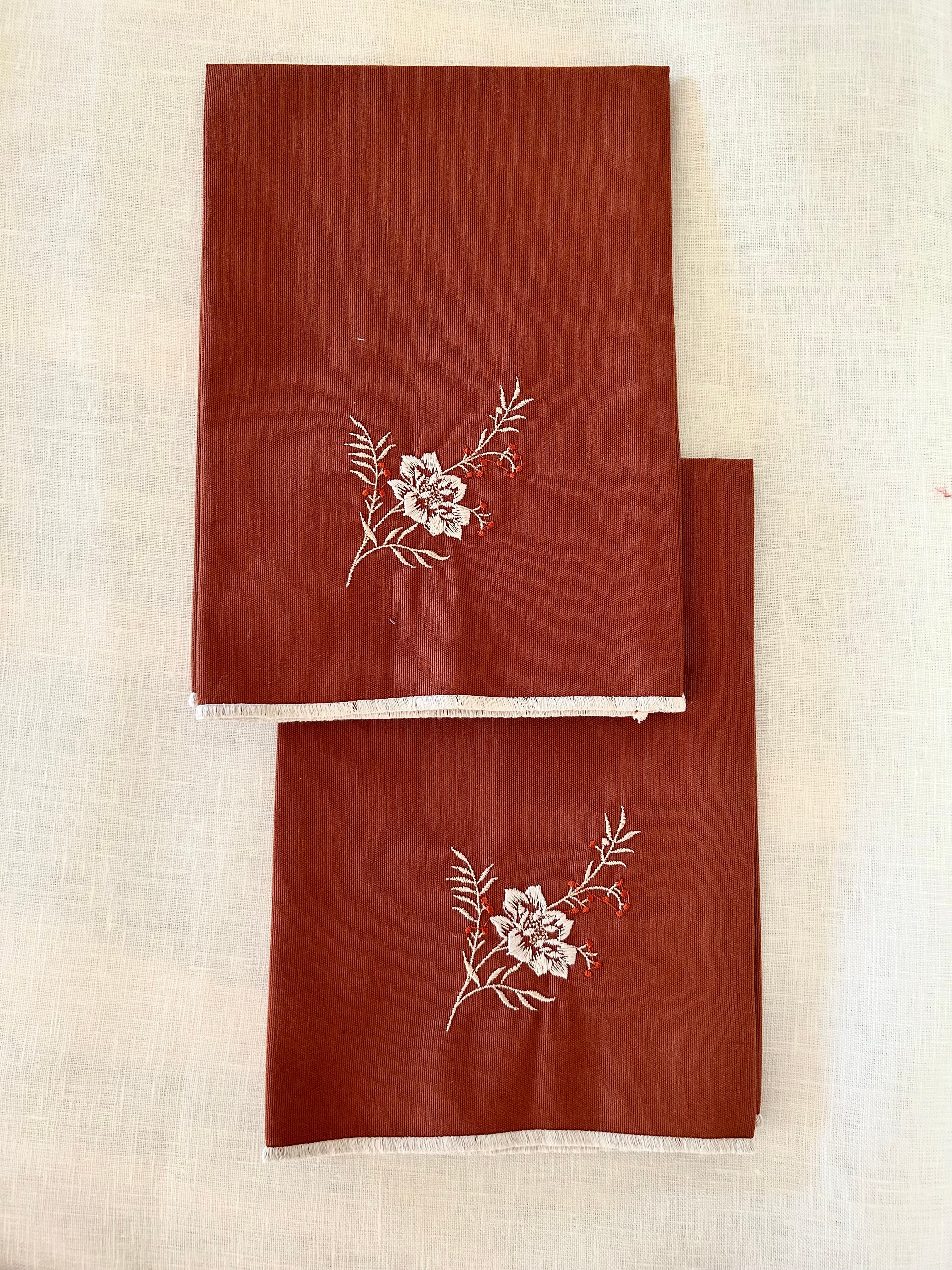Servilletas Flor Bordada (Pack 2 uds)